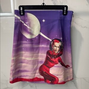 Pinko Purple and Red Graphic Mini Skirt